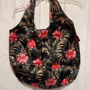 Floral Black Tote Bag